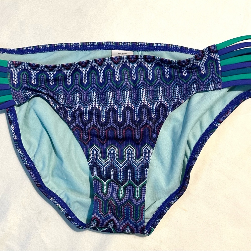 Prana Sayha Bikini Bottom - Print/Violet Blue//Purple/Green,S